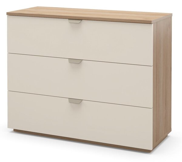 Kremowo-naturalna komoda w dekorze dębu 100x80x40 cm Dennis – Marckeric