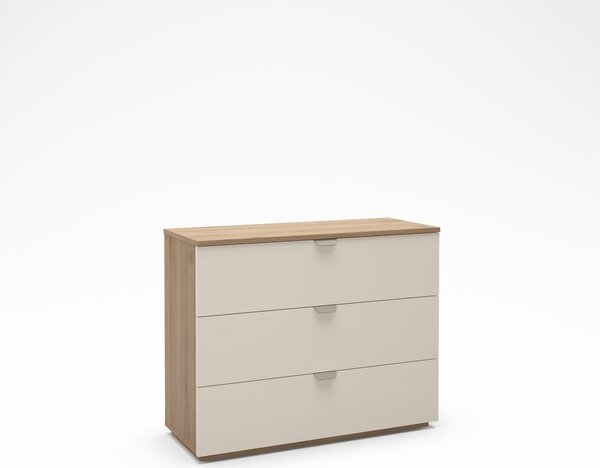 Kremowo-naturalna komoda w dekorze dębu 100x80x40 cm Dennis – Marckeric