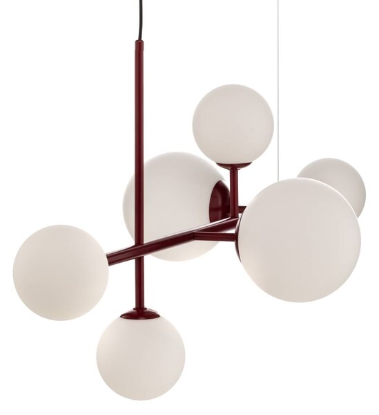 Lampa wisząca szklana Joel ALDEX, możliwość ściemniania, czerwony, salon / jadalnia, metal, nowoczesny