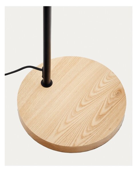 Czarno-naturalna lampa stojąca z metalowym kloszem (wysokość 150 cm) Catlar – Kave Home