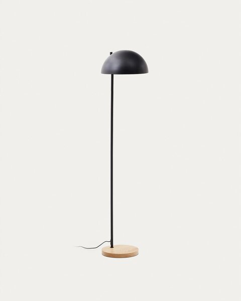 Czarno-naturalna lampa stojąca z metalowym kloszem (wysokość 150 cm) Catlar – Kave Home