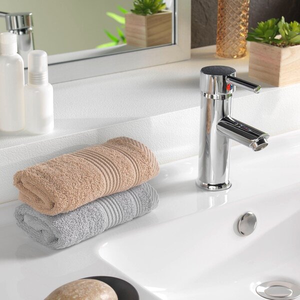 Jasnobrązowy bawełniany ręcznik frotte 30x50 cm Tendresse – douceur d'intérieur
