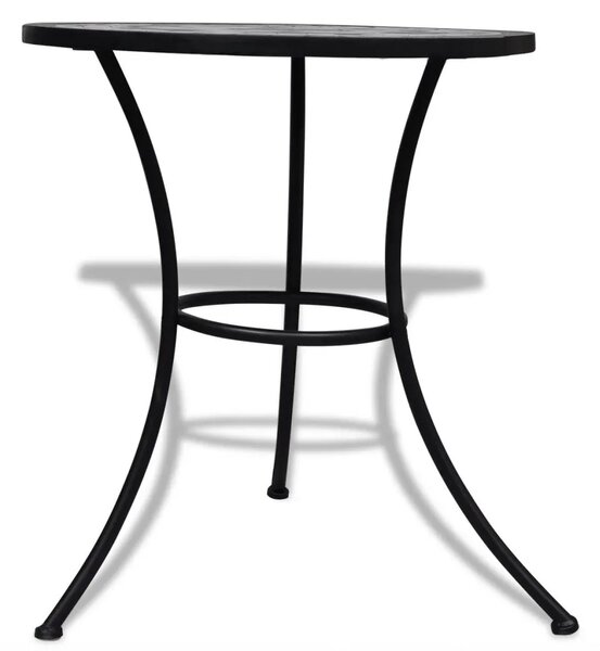 Oklrągły stolik na taras ceramiczny – czarno N1-B44