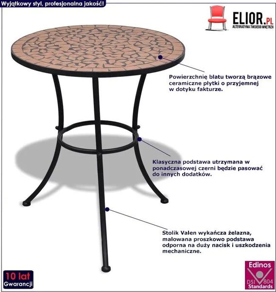 Stolik ogrodowy na taras ceramiczny terakota N2-W53