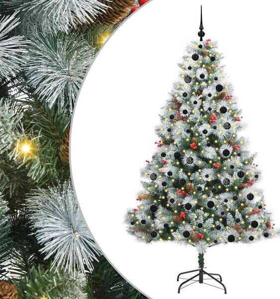Sztuczna choinka Zielono-biały 210 cm PVC, Metal i Plastik