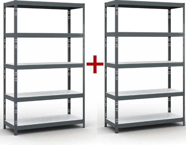 Regał półkowy 1+1 GRATIS, 1966x1200x500 mm, nośność 280 kg