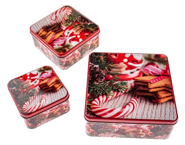 Metalowe pojemniki na pierniki 3 szt. Christmas – Dakls