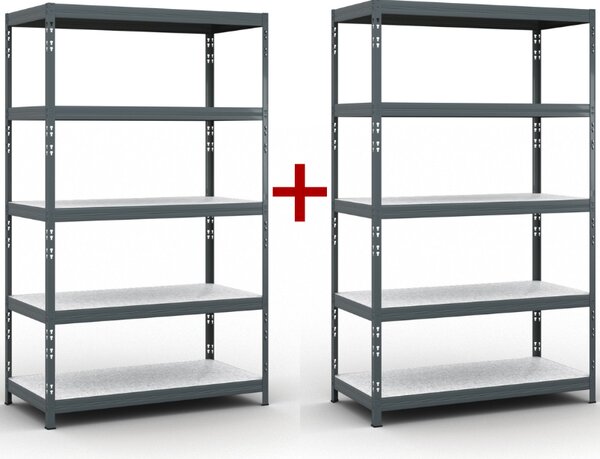 Regał półkowy 1+1 GRATIS, 1966x1200x600 mm, nośność 280 kg