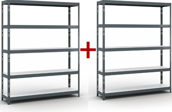 Regał półkowy 1+1 GRATIS, 1966x1600x400 mm, nośność 350 kg