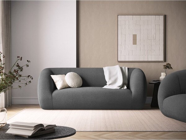 Szara sofa z materiału bouclé 210 cm Essen – Cosmopolitan Design