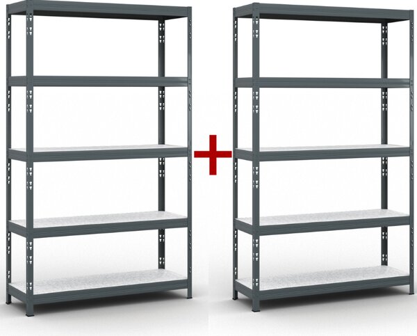 Regał półkowy 1+1 GRATIS, 1966x1200x400 mm, nośność 280 kg
