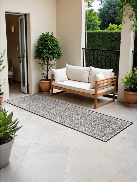 Czarno-biały chodnik odpowiedni na zewnątrz 80x250 cm Duet Kona – NORTHRUGS