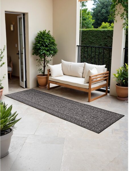Czarno-biały chodnik odpowiedni na zewnątrz 80x250 cm Duet Kona – NORTHRUGS