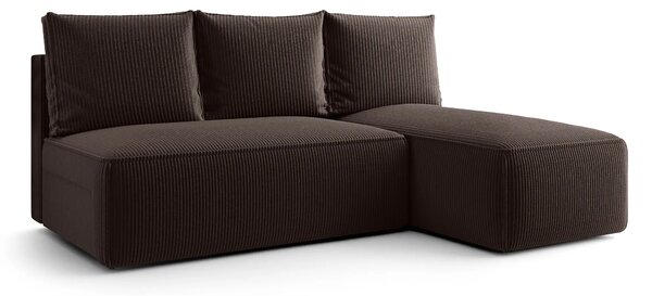 Brązowa sofa narożna z funkcją spania T3-L50