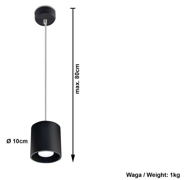 Czarna okrągła lampa wisząca - 35X E815 Z2-K76