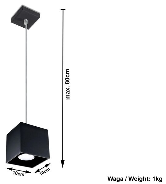 Kwadratowa lampa wisząca czarny M9-N97