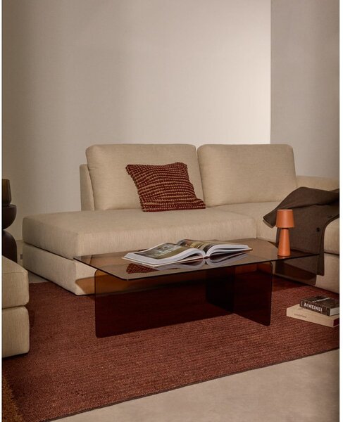 Brązowy szklany stolik 60x120 cm Zaren – Kave Home