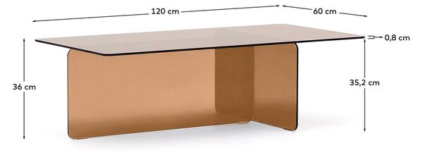 Brązowy szklany stolik 60x120 cm Zaren – Kave Home