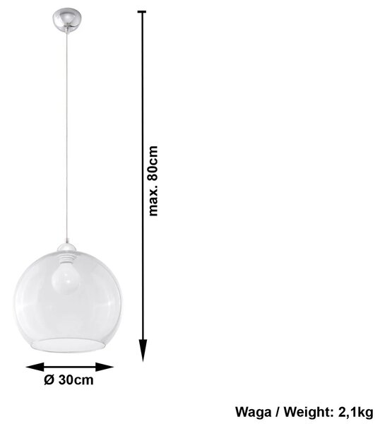 Loftowa lampa wisząca kula K0-W79