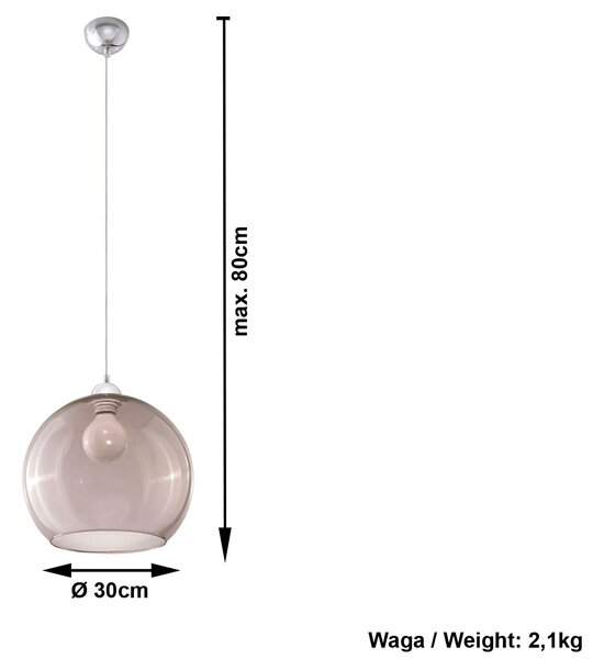 Szklana lampa wisząca LED H8-S90
