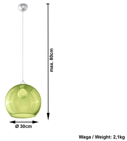 Okrągła szklana lampa wisząca E8-B11