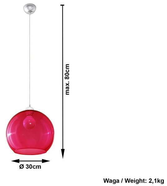 Szklana okrągła lampa wisząca N1-R14