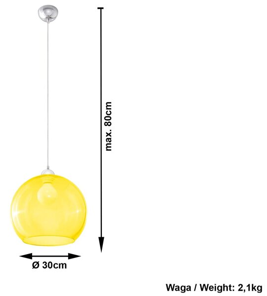 Szklana lampa wisząca kula LED H9-N09