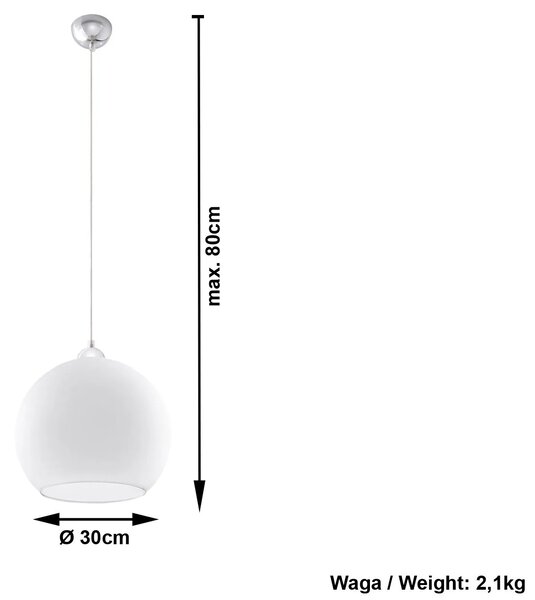 Okrągła szklana lampa wisząca LED G0-R36