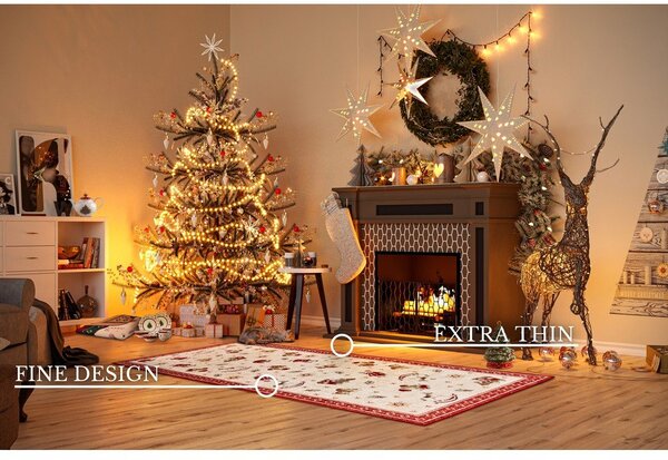 Czerwony chodnik z mieszanki bawełny ze świątecznym motywem 80x200 cm Toy's Delight Red Christmas – Villeroy&Boch