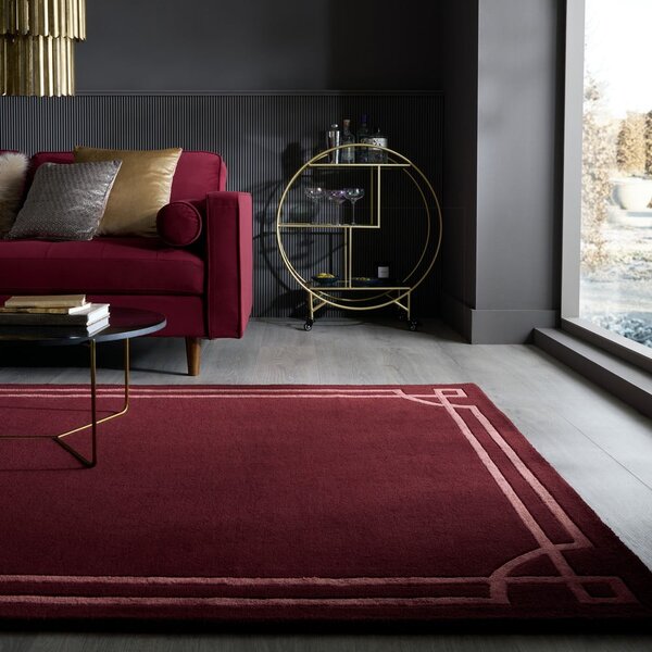 Bordowy wełniany dywan tkany ręcznie 120x170 cm Gatsby – Flair Rugs