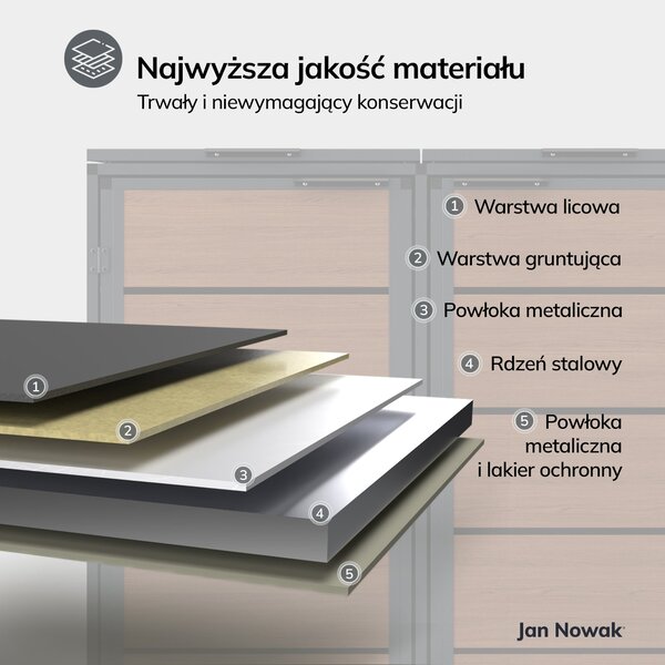 Zabudowa śmietnikowa 240L dwukomorowa, antracyt - orzech