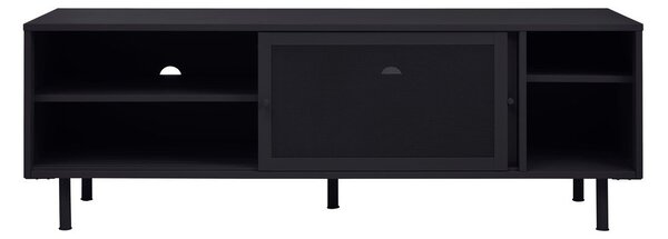 Czarna metalowa szafka pod TV 160x55x45 cm Veep – Unique Furniture