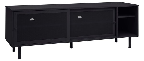 Czarna metalowa szafka pod TV 160x55x45 cm Veep – Unique Furniture
