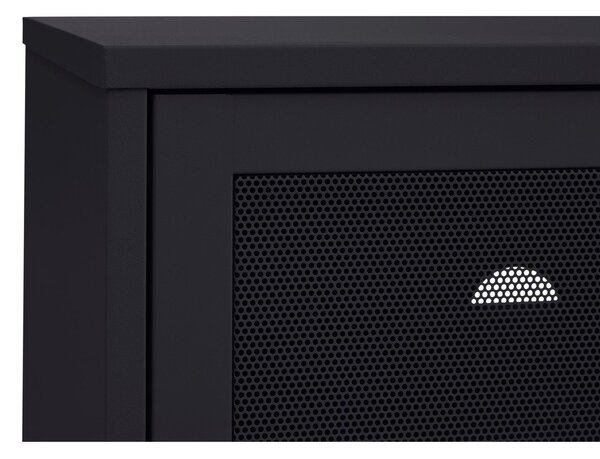 Czarna metalowa szafka pod TV 160x55x45 cm Veep – Unique Furniture