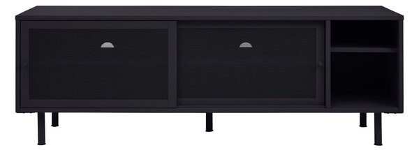 Czarna metalowa szafka pod TV 160x55x45 cm Veep – Unique Furniture