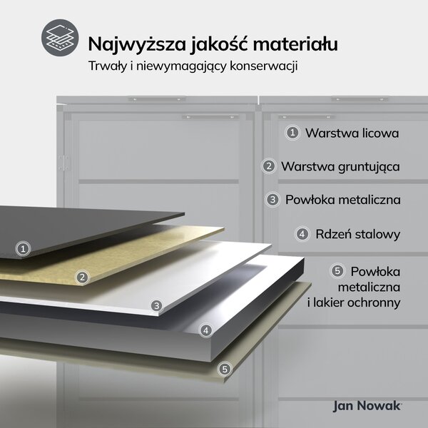 Zabudowa śmietnikowa 240L dwukomorowa, antracyt