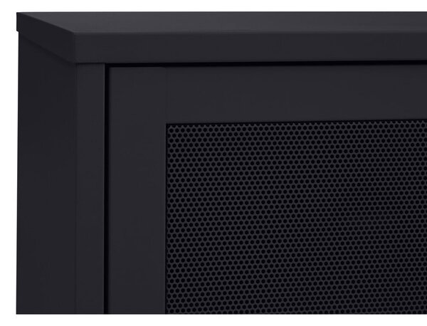 Czarna metalowa szafka pod TV 160x55x45 cm Veep – Unique Furniture