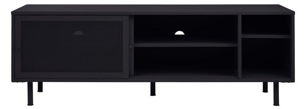 Czarna metalowa szafka pod TV 160x55x45 cm Veep – Unique Furniture