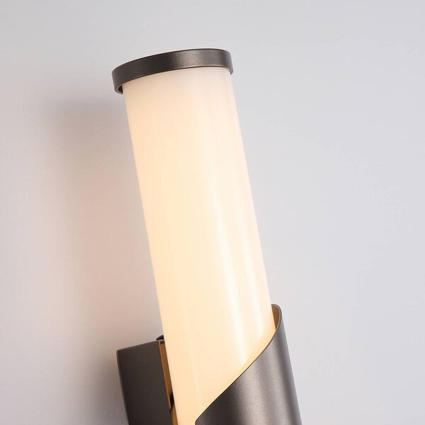Searchlight Kinkiet Wrap, możliwość ściemniania, brązowy / mosiężny, łazienka, metal