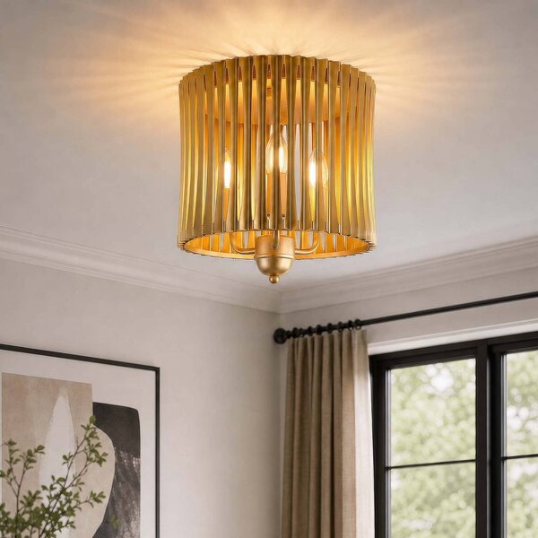 Searchlight Lampa sufitowa Split, możliwość ściemniania, mosiężny / złoty, salon / jadalnia, metal