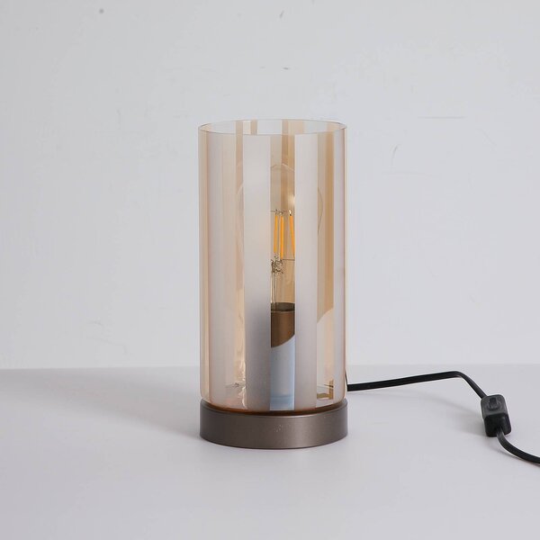 Searchlight Lampa stołowa Kent, kremowy / amber, salon / jadalnia, metal
