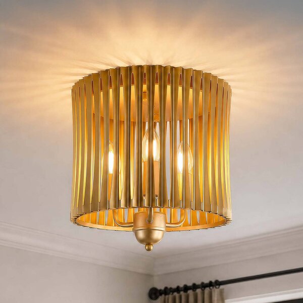 Searchlight Lampa sufitowa Split, możliwość ściemniania, mosiężny / złoty, salon / jadalnia, metal