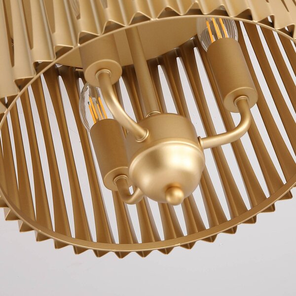 Searchlight Lampa sufitowa Split, możliwość ściemniania, mosiężny / złoty, salon / jadalnia, metal