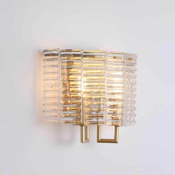 Searchlight Kinkiet Flute, możliwość ściemniania, mosiężny / złoty, salon / jadalnia, metal