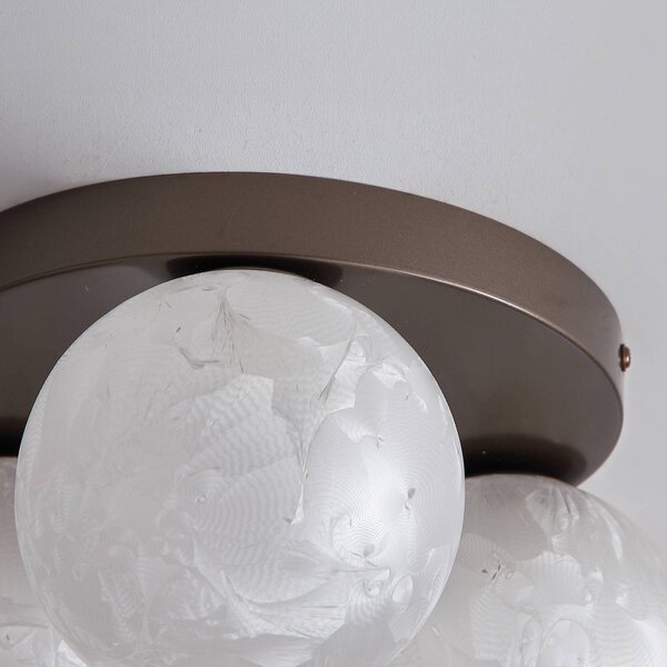 Searchlight Lampa sufitowa Frosty, możliwość ściemniania, biały / opal, salon / jadalnia, metal