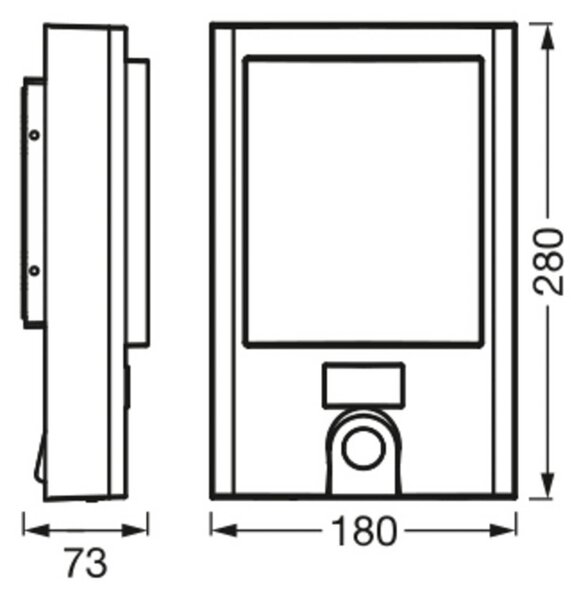 LEDVANCE SMART+ SMART+WiFi Entrance Number Camera kinkiet Camera, możliwość ściemniania, czarny, tworzywo sztuczne, nowoczesny