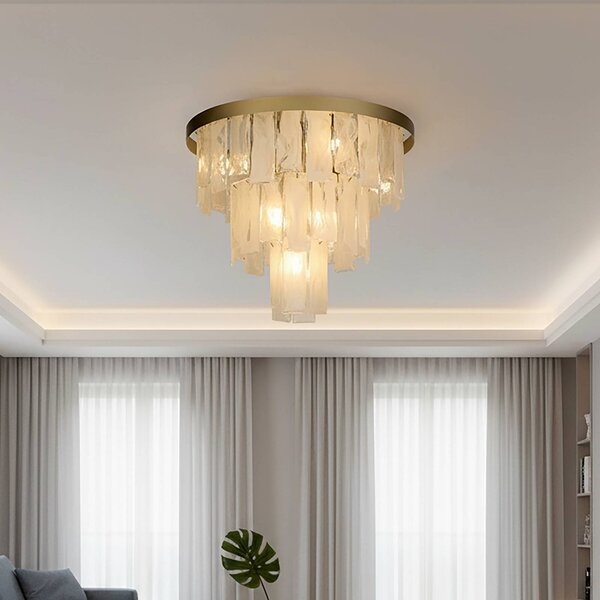 Searchlight Lampa sufitowa Formalux, możliwość ściemniania, mosiężny / złoty, salon / jadalnia, metal
