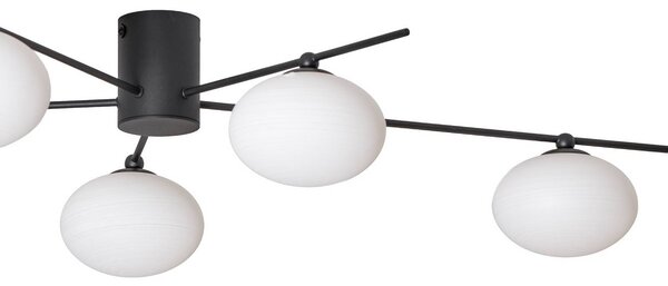 Lampa sufitowa Valisa Lindby, możliwość ściemniania, czarny, salon / jadalnia, szkło