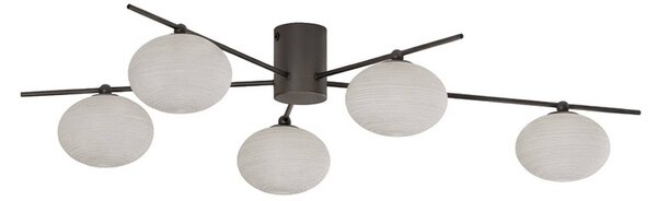 Lampa sufitowa Valisa Lindby, możliwość ściemniania, czarny, salon / jadalnia, szkło