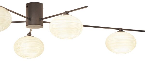Lampa sufitowa Valisa Lindby, możliwość ściemniania, czarny, salon / jadalnia, szkło
